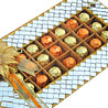 Exotic Diamond Chocos on Gold Mirror Work Tray