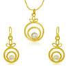 Pearl & Gold Plated Pendant Earrings Set